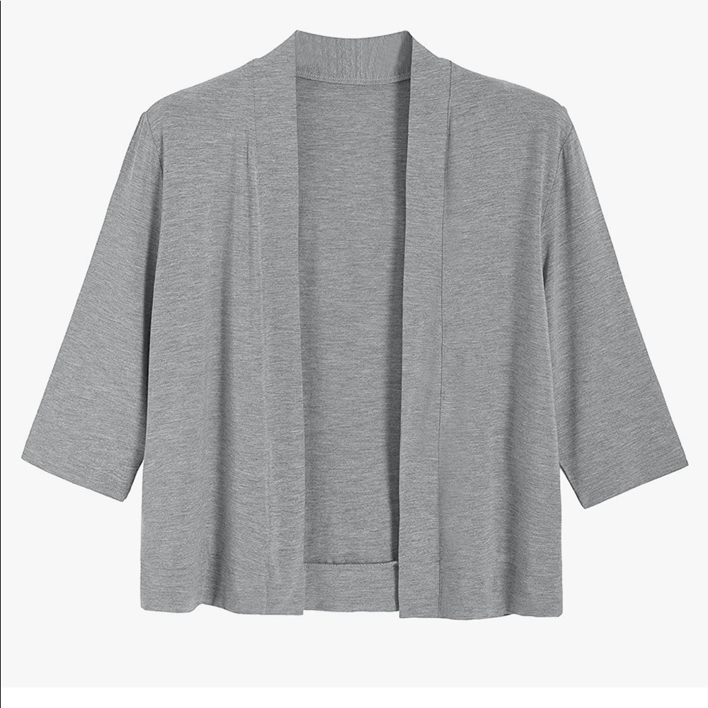Latuza Women's Bamboo Viscose Knit Open Front Cropped Cardigan
